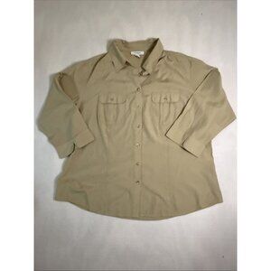 Dressbarn Women's 3/4 sleeve Tan Blouse, Size 18/20W